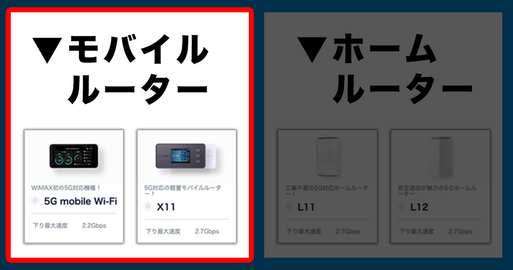 ブロードWiMAXのモバイルルーター2種