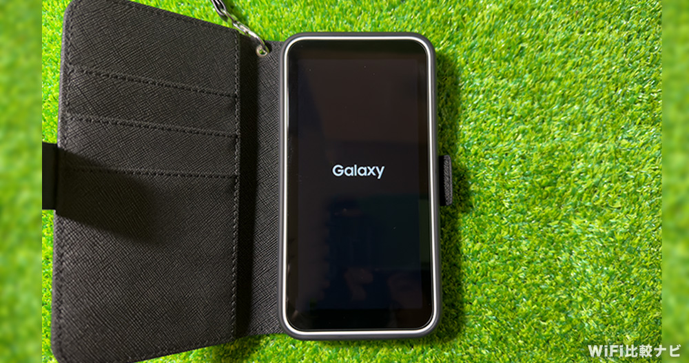 Galaxy 5G Mobile Wi-Fi SCR01の初回起動の様子